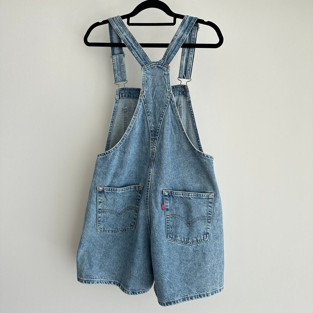 Free People Levi's Overalls Shorts Denim Shortalls Festival Bib Farmer - Picture 9 of 12